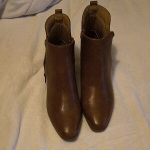 Wonderly Tan Pointed Ankle Booties